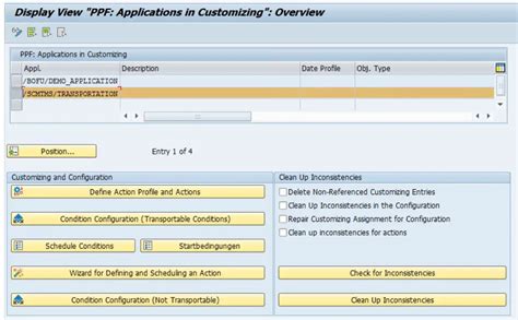 It provides a uniform interface for triggering actions, such as printing labels or sending messages or faxesetc. . Sap ppf transaction